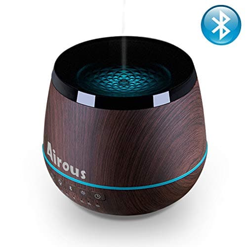 200ml Aroma Essential Oil Diffuser with Bluetooth Speakers,Wood Grain Cool Mist Humidifier for Office Home Study Yoga Spa,4 Color Lights 4 Timers Waterless Auto Shut-off