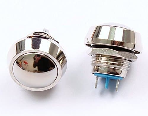 [2 pieces] IP65 conformance waterproof momentary push switch 12 mm pin terminal stainless steel L863