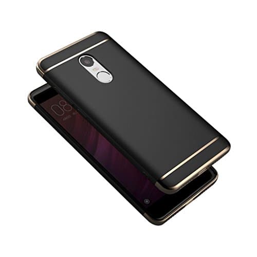 Xiaomi Redmi Note 3 Case , ivencase 3 in 1 Anti-Scratch Shockproof Slim Case Cover with 2 Reinforced PC Electroplate Frames for Xiaomi Redmi Note 3/Note 3 Pro ( 5.5 inch ) - Black