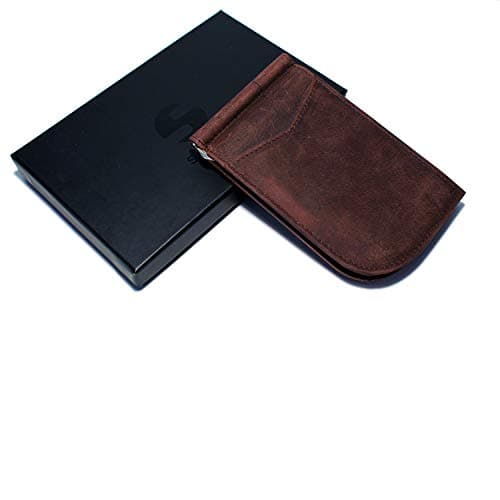 Front Pocket Wallet, Money Clip Billfold RFID Blocking, Top Grain Leather