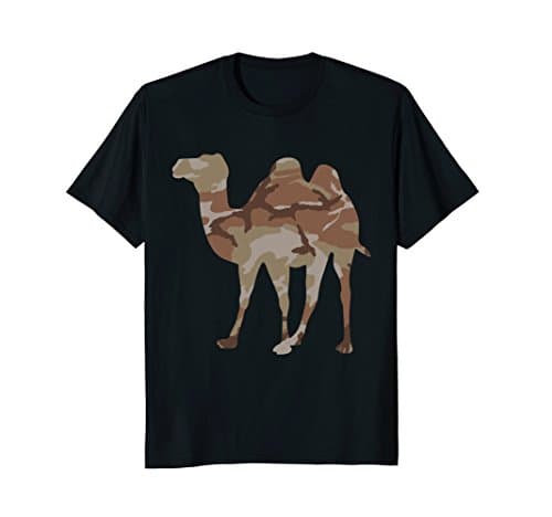 Mens Camo Camel T-Shirt Medium Black