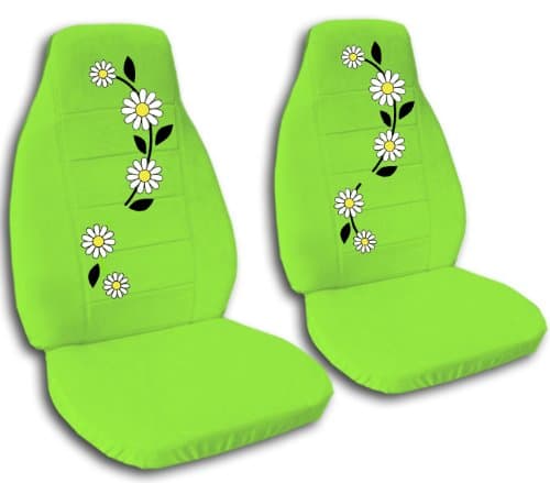 2 lime green daisy car seat covers for a 2000 Honda Civic.