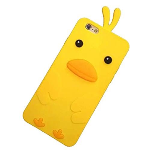 Amstreak iPhone 6 / 6S 4.7 3D Case 3D cute Cartoon Yellow Duck Designed Soft Silicone Back Case (yellow)