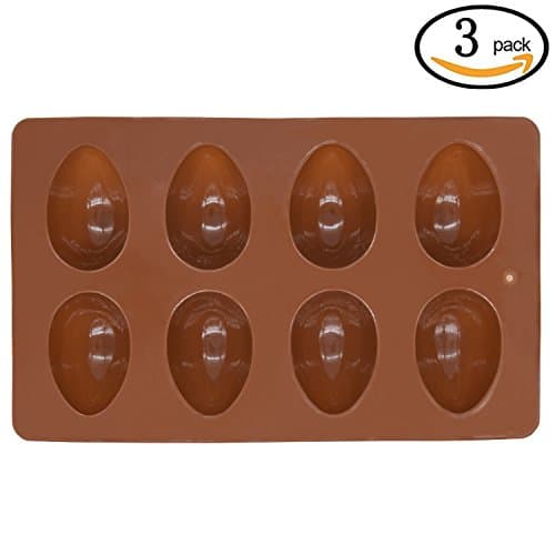 Richohome 8-Cavity Egg Shape Cake Mold Cake Pan Non-stick Silicone Baking Pan for Soap, Chocolate, Cookies, Cheesecake, Jelly, Muffin, Bread, and More