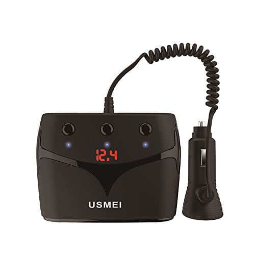 Dupad Story 120W 3 Socket Cigarette Lighter Adapter DC Outlet Splitter with Dual USB &amp; Type C Port Car Charger for Smartphones