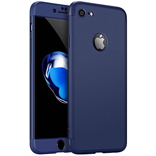 iPhone 7 Case Back Cover Ultra Slim All-around Protective Shockproof Reinforced Anti-Scratch Dual Layer Hard Case (Blue)
