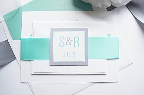 Mint Wedding Invitation, Modern Wedding Invitation- SAMPLE SET