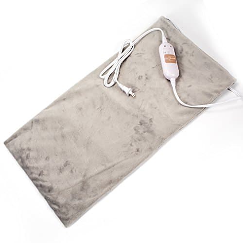XL Heating Pad - King Size Electric Heating Pad with Moist and Dry Heated with Ultra Fast-Heat Technology for Portable and Washable Heating Pad (12" x 24") (Gray)