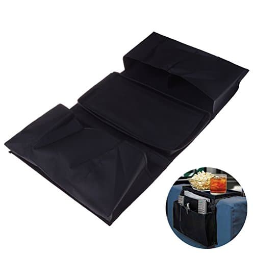 LIUMANG TV Remote Control Organizer Holder, Drapes Over Sofa Armrest Organizer - 5 Pocket Organizer Tray