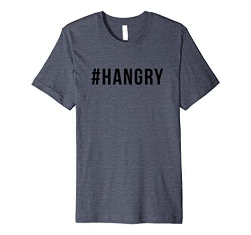 Mens #Hangry Tee Large Heather Blue