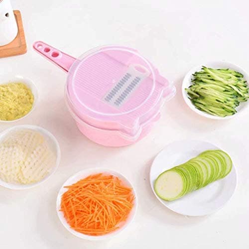 Wheat Straw Vegetable Chopper Cutter Spiralizer 9 in 1 Multi-Function Easy Food Chopper Slicer Dicer Professional Manual Mandoline Cheese Onion Chopper