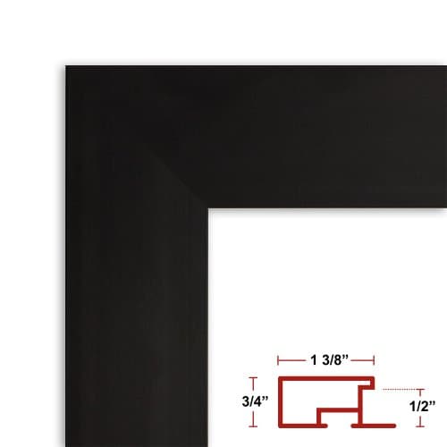33 x 47 Satin Black Poster Frame - Profile: #99 Custom Size Picture Frame
