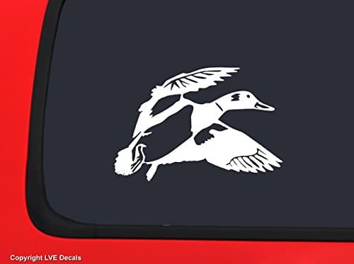 Duck In Flight White Hunting window decal sticker