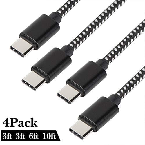 USB C Cable, USB Type C Cable 3FT 3FT 6FT 10FT Durable Fast Charger Nylon Braided Compatible with Samsung Galaxy S9 S8 Plus Note 9 8,Moto Z Z2,LG V30 V20 G5