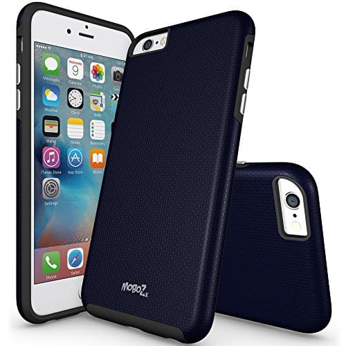 iPhone 6S Plus Case, iPhone 6 Plus Case, MoboZx [Premium Grippery] Dual-Layer [Grippery PC + Flexible TPU] Slim Protective Scratch-Resistant Shock-Proof Bumper For Apple iPhone 6/6s Plus (Navy Blue)