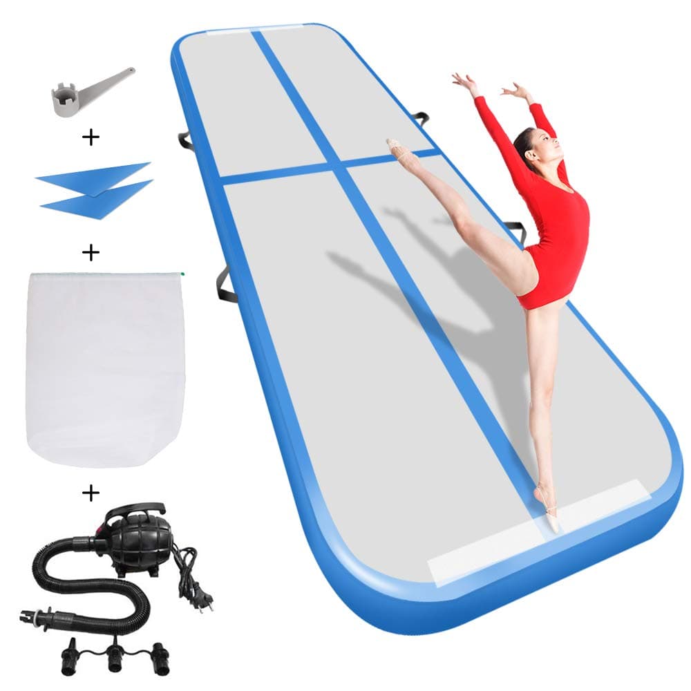 Airacker 9.84ft/13.13ft/16.4ft/19.69ft/23ft/26ft/29ft/33ft/36.ft/39ft Air Track, Tumbling Mat, Inflatable Gymnastics Airtrack Mat, Air Floor Mat with Electric Air Pump