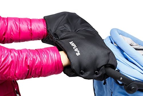 Aniplus® Thick Waterproof Stroller Hand Muff Warm Gloves (Black)