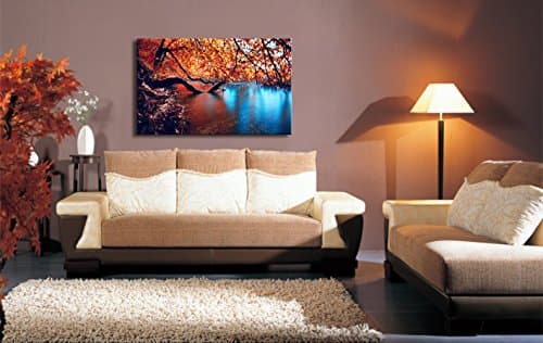 YOEG ART Large Red Tree Blue River Wall Art Modern Decor Paintings on Canvas Gallery(20x32inch)