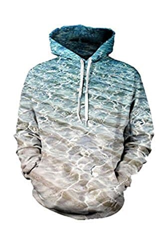 Black Memory Unisex Realistic 3d Digital Print Ocean Pullover Hoodie Hooded Sweatshirt S-XL