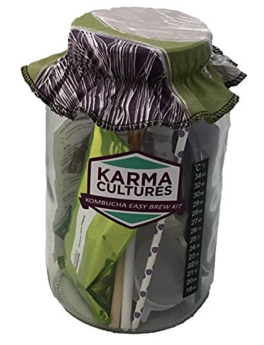 Kombucha Tea Homebrew Starter Kit - KBKITBASIC - NO SCOBY, Jar, Starter Fluid, Organic Sugar & Tea + More! Everything You Need to Brew Premium & Organic Kombucha Tea In Your Own Home - Save Hundreds of Dollars vs. Buying Pre-bottled Kombucha