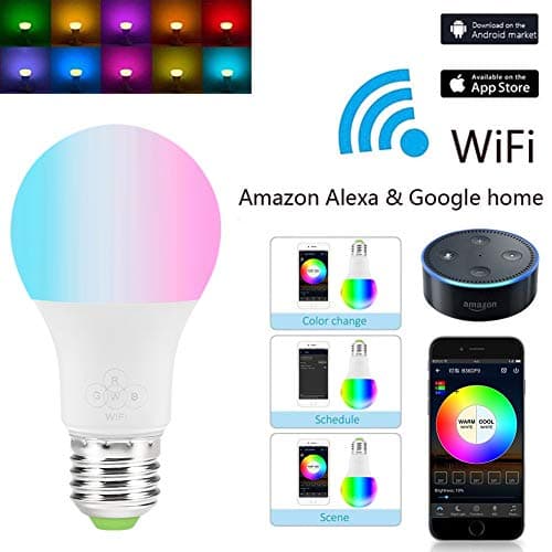 North cool 1/3pcs Smart WiFi Bulb LED Light 4.5W / 6.5W RGB Magic Light Bulbs Lights Compatible with Alexa Google Smart Home (Color : 6.5w, Size : 3pcs buld)