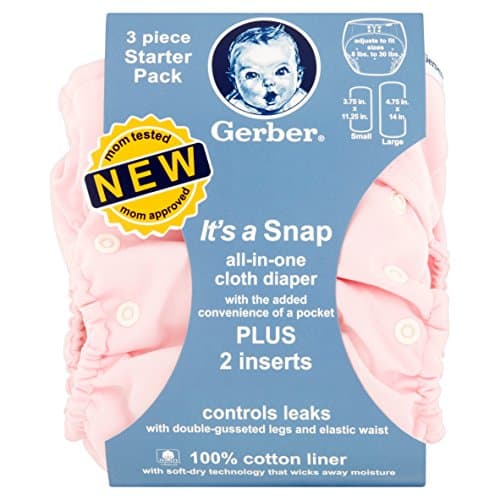 Branded Gerber All-in-One Cloth Diaper Starter Pack, 3 count , - Branded Diapers with fast delivery (Soft and Comfortable for Babies)