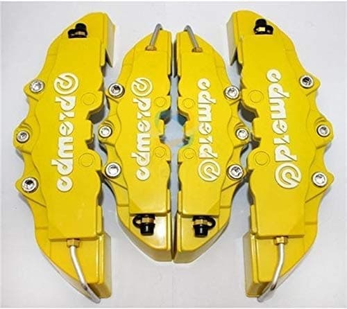 Effective Multipurpose 4Pcs 3D Useful Car Universal Disc Brake Caliper Covers Front & Rear(Yellw)