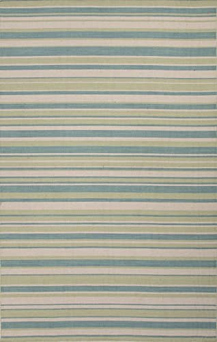 Addison and Banks Flat-Weave Stripe Pattern Wool Area Rug, 2 by 3-Feet, Capri/Pale Lime