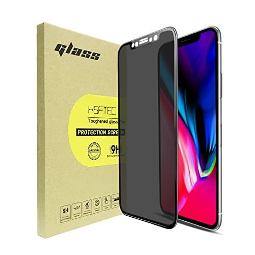 iPhone X Privacy Screen Protector [Full Coverage] , HSFTEC iPhone X Screen Protector Anti-Spy/Scratch/Fingerprint Tempered Glass Screen Easy Install