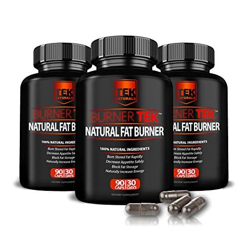 BurnerTEK™ All Natural #1 Rated Fat Burner 3 Pack - Save Big - 12 Ingredients, 270 Pills, 90 Day Supply - Lose Weight, More Energy &amp; More Stamina