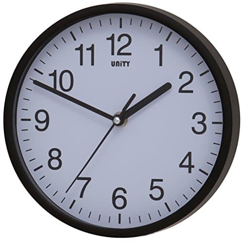 Unity Unsw198 Radcliffe Sweeping Seconds Hand Quiet Wall Clock Black