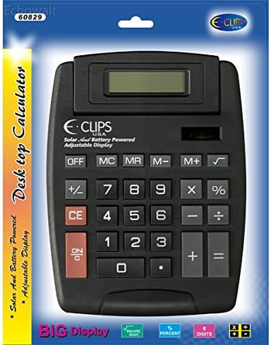 Calculator - Desk Top - Solar+Battery Case Pack 48 - Echowalt update