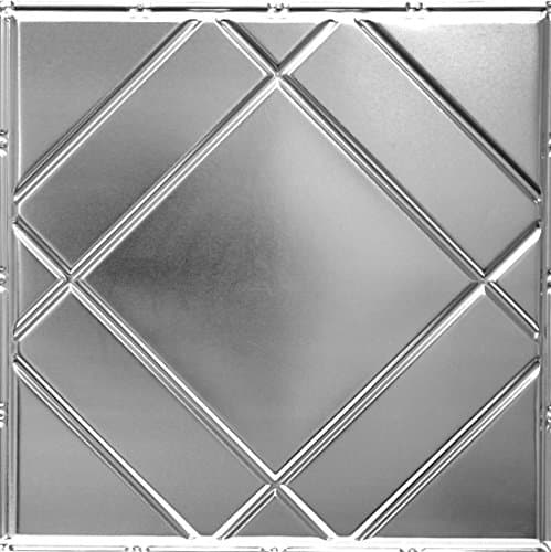 Shanko CH517DA Pattern 517 Authentic Pressed Metal Wall and Ceiling Tiles, 20 sq. ft., Chrome