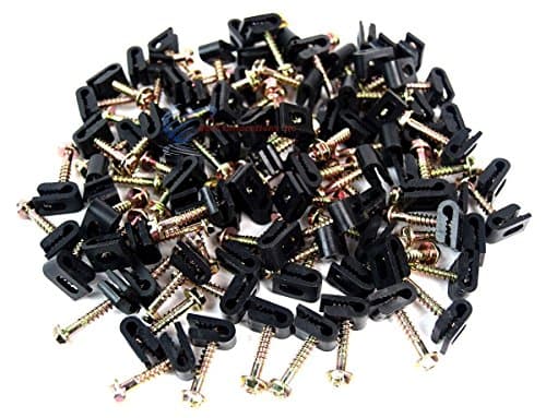 1000 Pcs Ground Wire Black Flex Clips with Screw 10 12 14 Gauge