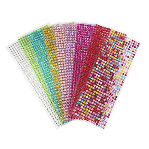 SuZhi Multicolor Self-Adhesive Rhinestone Sticker Sheet 9 Sheets (Multi)