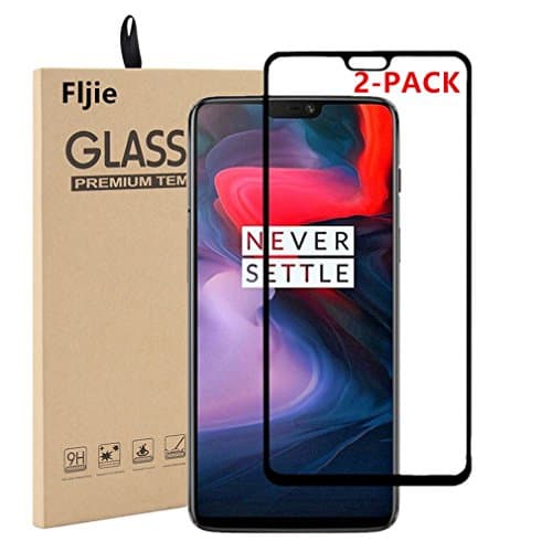 [2-Pack] OnePlus 6 Screen Protector,Fljie [Case Friendly][9 Hardness][HD Anti-Scratch][Lifetime Replacement Warranty] for OnePlus 6(Black)