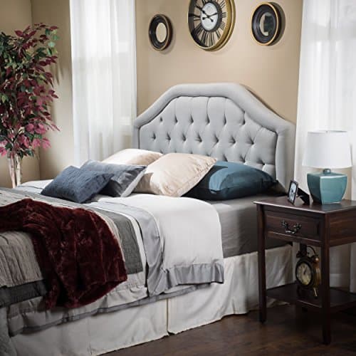 Christopher Knight Home Celina Queenfull Light Grey Fabric Headboard