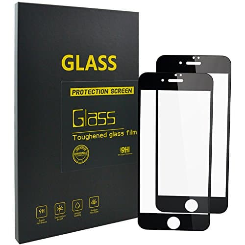 iPhone 7 Screen Protector [4.7 inch], HD Clear film Screen Protector, Anti-Scratch Premium Tempered Glass for Apple iPhone 7 [2 Pack] (Black)