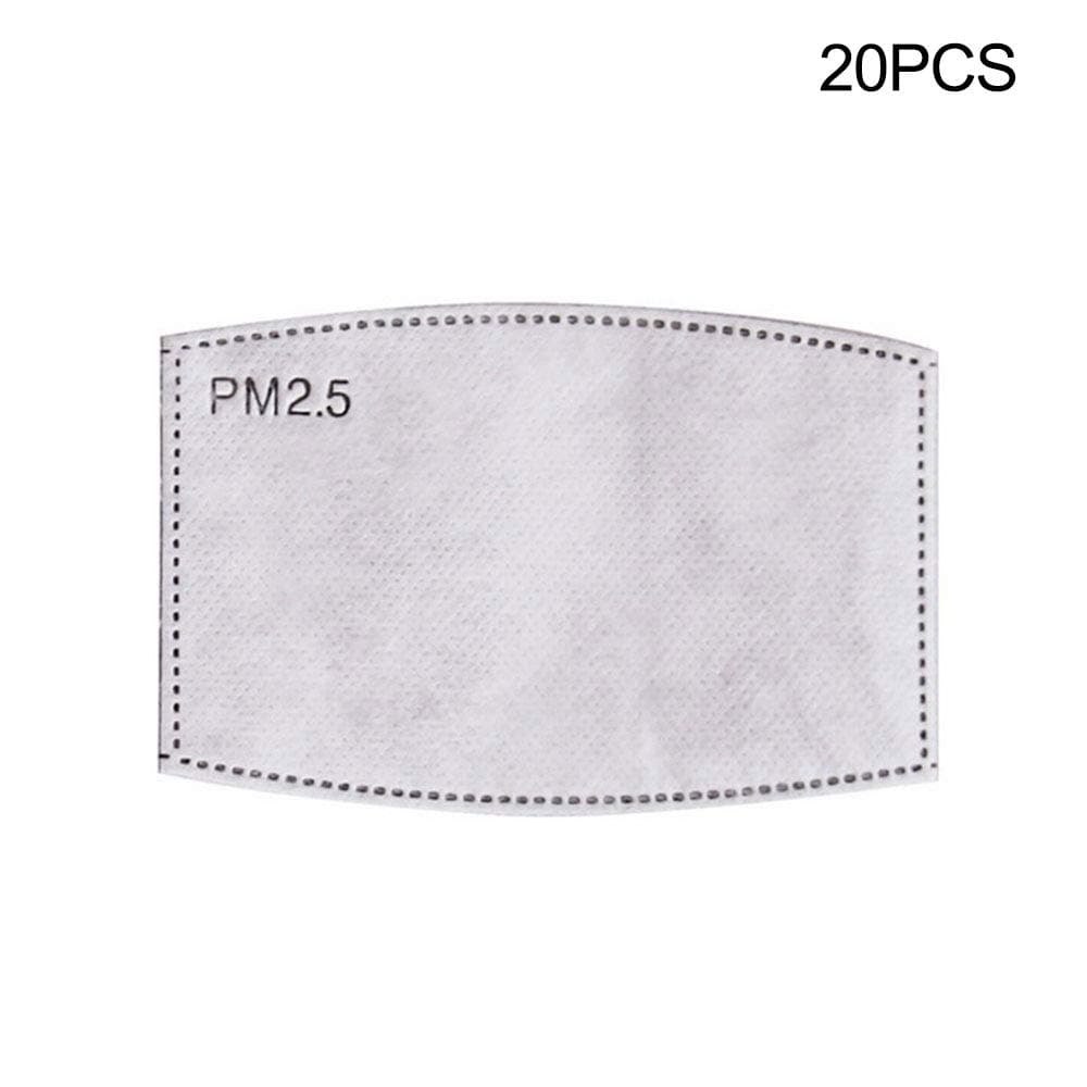 AWFAND 20 pieces PM2.5 Activated Carbon Filter Mask Replaceable,5 Layer Filters Insert Protective Mouth Mask Filter