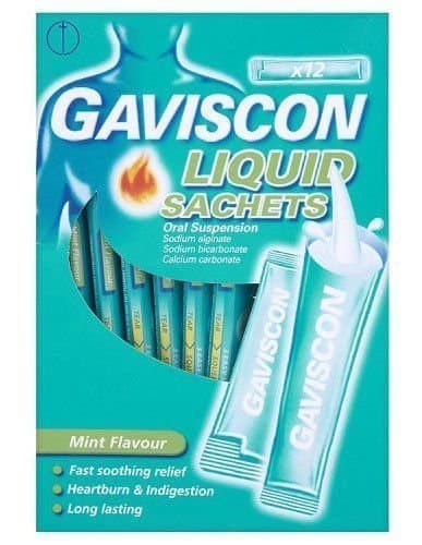 Gaviscon Liquid 12 Sachets Mint Flavour