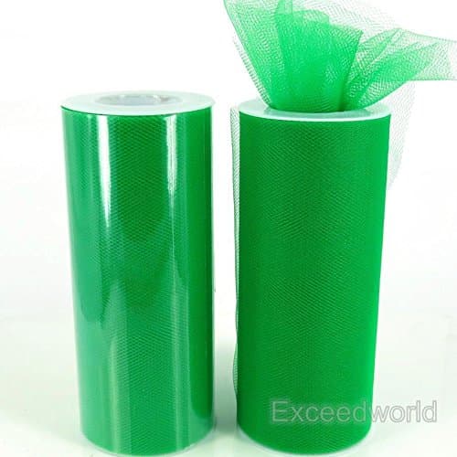 2 Roll 6" 25Yards Tulle Roll Spool Wedding Tutu Bow Wrap Decoration Craft Colours:Emerald Green