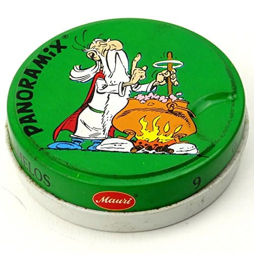 Astérix - Mauri Caramelos - 3/4 - Boîte verte, Astérix dans les bras d'Obélix/Boîte rouge, Obélix avec Idéfix dans les bras