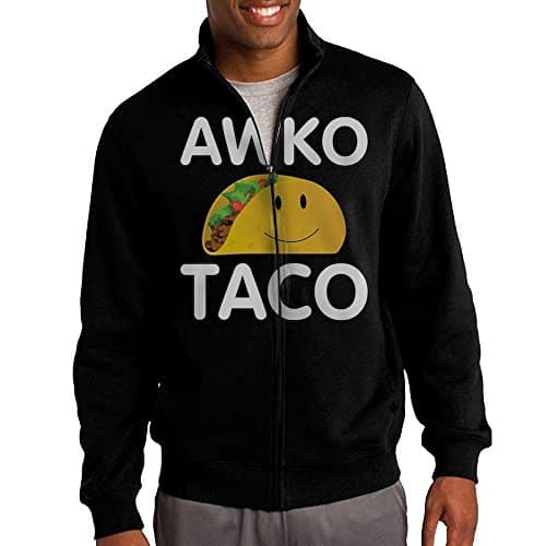 Anzhuzhen Awko Taco Men's Solid Stand Collar Zipper Jacket Size M
