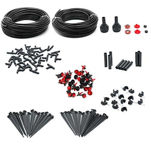 Irrigation Kit , JELEGANT 151ft Micro Irrigation Drip System Watering Systems Water Saving Drip Irrigation Water Automatic Kit For Garden Hanging Baskets Pot Plants Flower Beds Borders Greenhouses