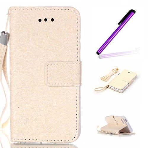 iPhone 6 Plus Case,LEECO iPhone 6S Plus Case Butterfly Flower Synthetic Leather Flip With Support Stents Wallet Card PU Case Cover Skin for Apple iPhone 6/6S Plus Secret Flower White
