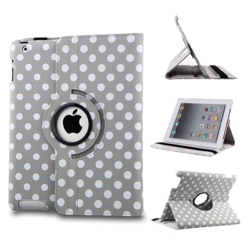 Creeracity Auto Sleep/Wake Function 360 Degree Rotating Smart Case Cover for 9.7 inch Apple iPad 2/3/4(iPad 2nd/3rd/4th generation) with a Stylus as a Gift (Grey)