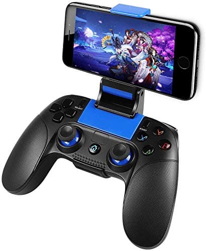 JmeGe Wireless Gaming Controller Gamepad for Android/iOS for Samsung S9 S10 Huawei P30 iPhoneX XR with Retractable Bracket Support 6-inch Mobile Phones