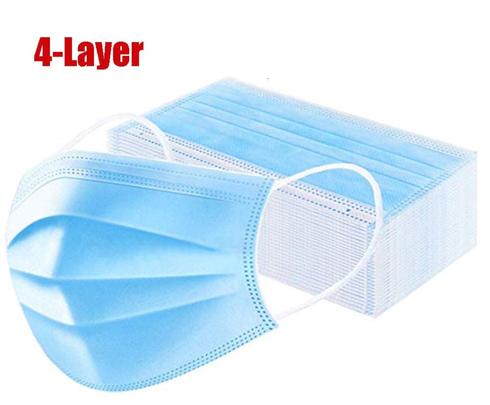 20 PCS Disposable 4-Layer Face Masks - Dust Breathable Earloop Antiviral Face Mask, Professional Medical Sanitary Surgical Respirator Filter Cup Face Mask, Anti-Pollution Dust Protective Mask
