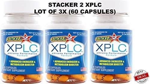 3 Bottles of Stacker 2 XPLC Extreme Performance Formula by NVE Pharmaceuticals