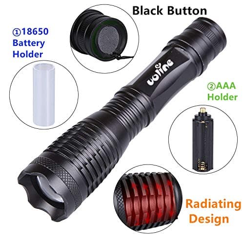 High Powered Handheld Flashlight, Portable LED Flash light with Adjustable Focus and 5 Light Modes